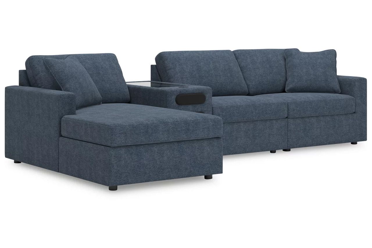 Modmax 4-Piece LAF Sectional with Audio Console In Ink 92121S38