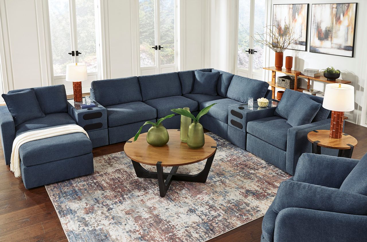 Modmax 4-Piece LAF Sectional with Audio Console In Ink 92121S38