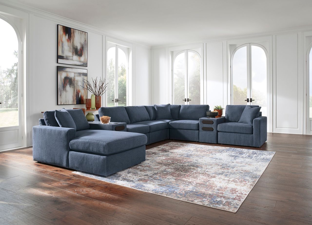 Modmax 8-Piece LAF Sectional with Audio System and Chaise In Ink 92121S47