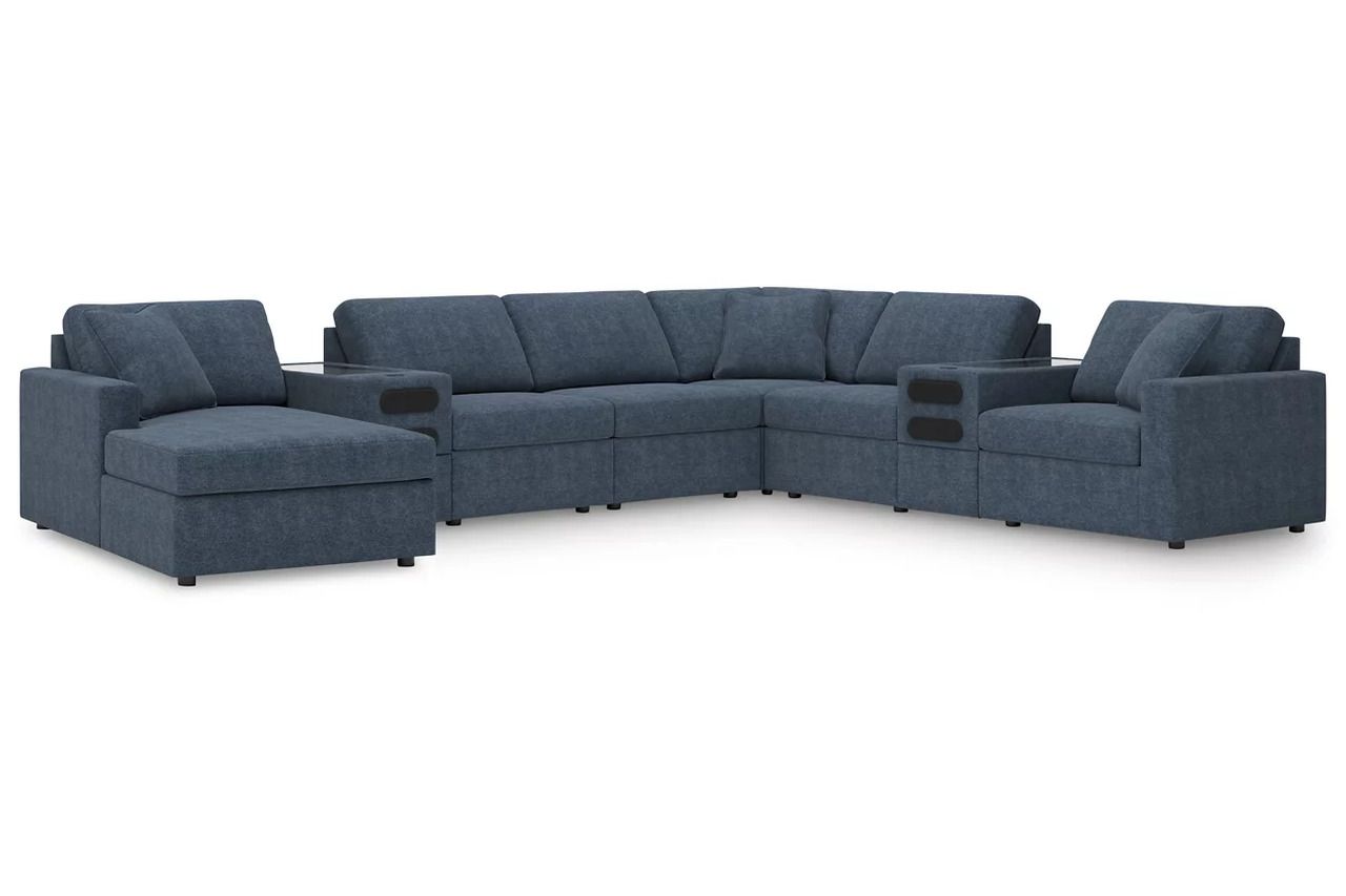Modmax 8-Piece LAF Sectional with Audio System and Chaise In Ink 92121S47