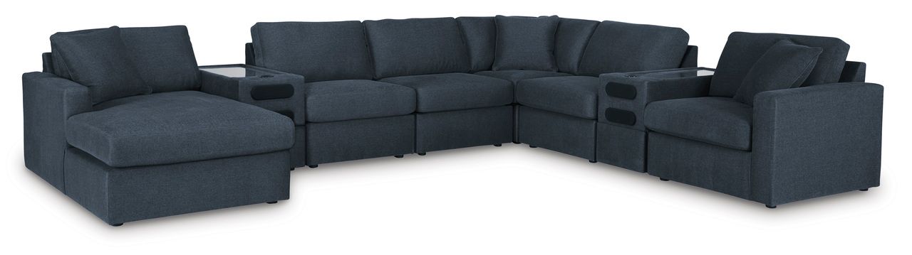Modmax 8-Piece LAF Sectional with Audio System and Chaise In Ink 92121S47