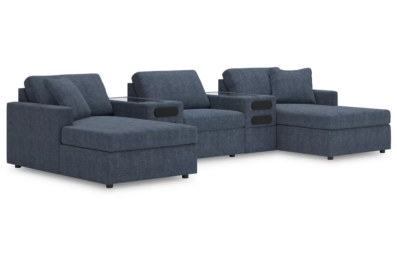 Modmax 5-Piece Double Chaise with Audio Consoles In Ink 92121S49