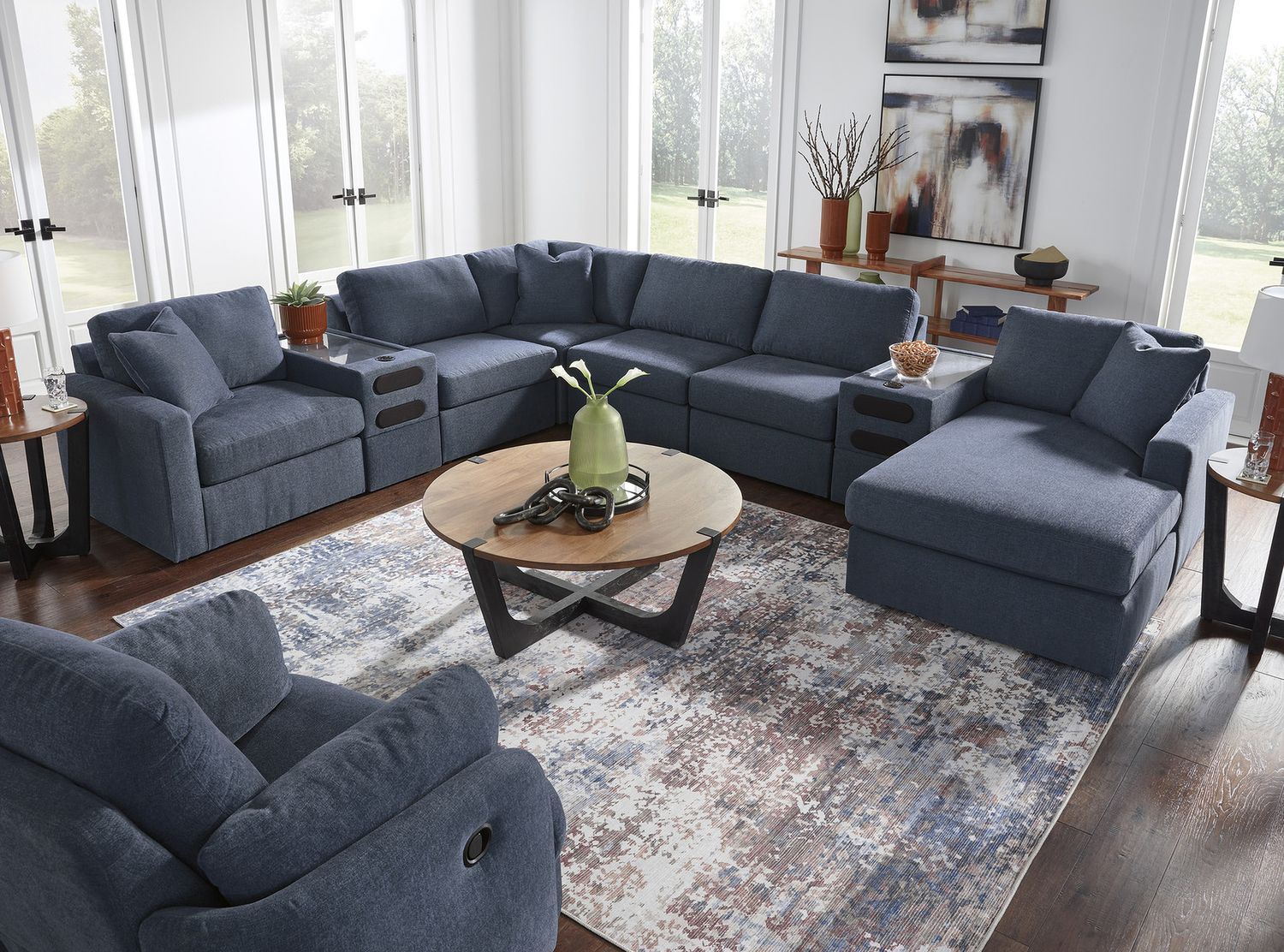 Modmax 7-Piece Sectional with Console In Ink 92121S54