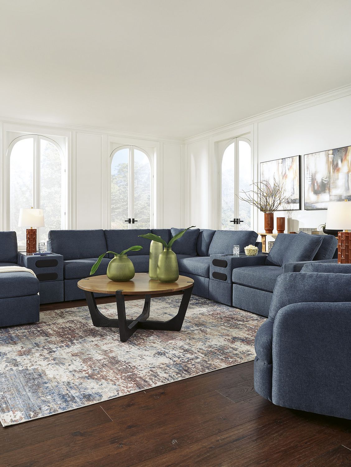 Modmax 7-Piece Sectional with Audio Console In Ink 92121S75