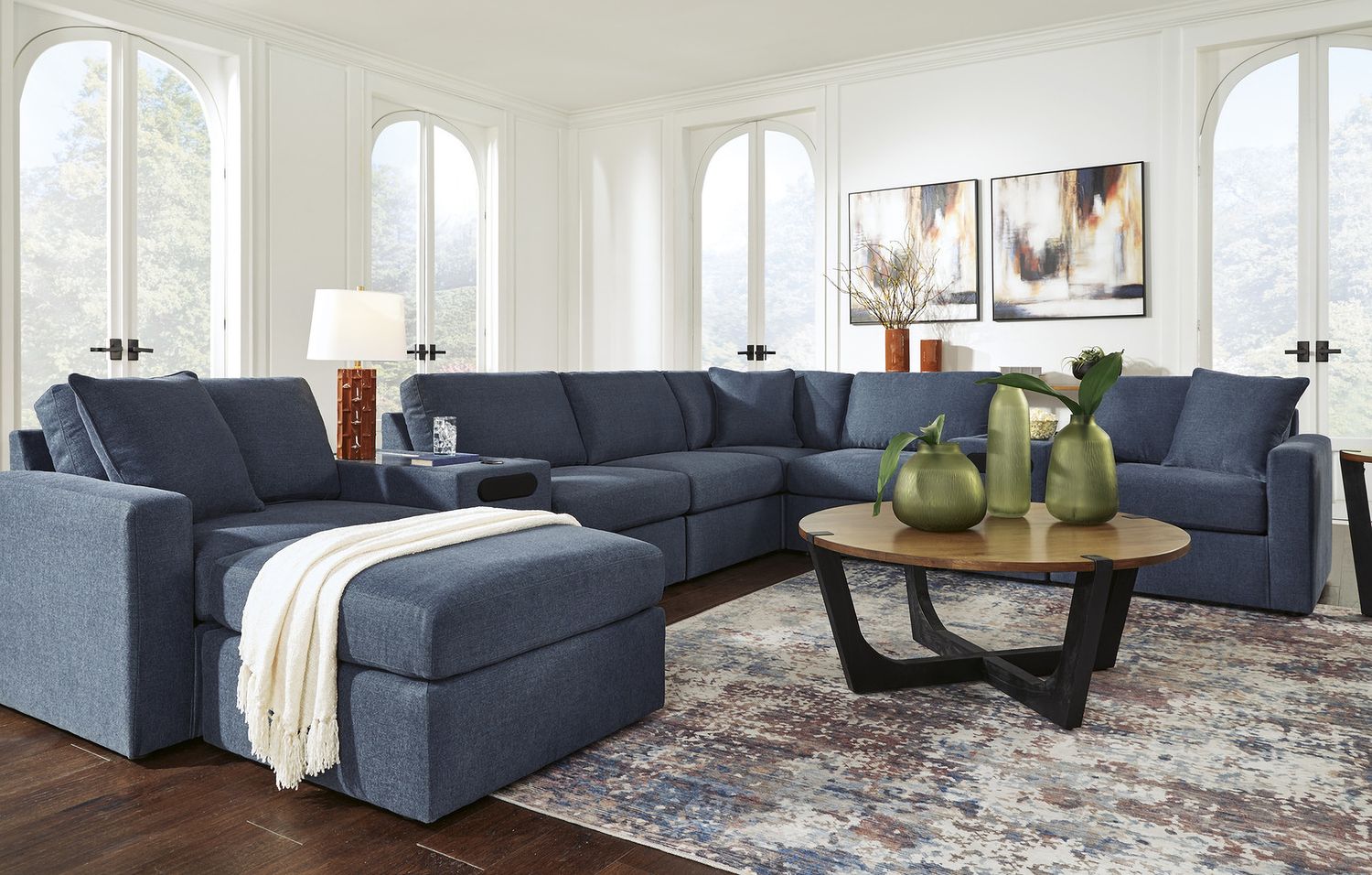 Modmax 7-Piece Sectional with Audio Console In Ink 92121S75