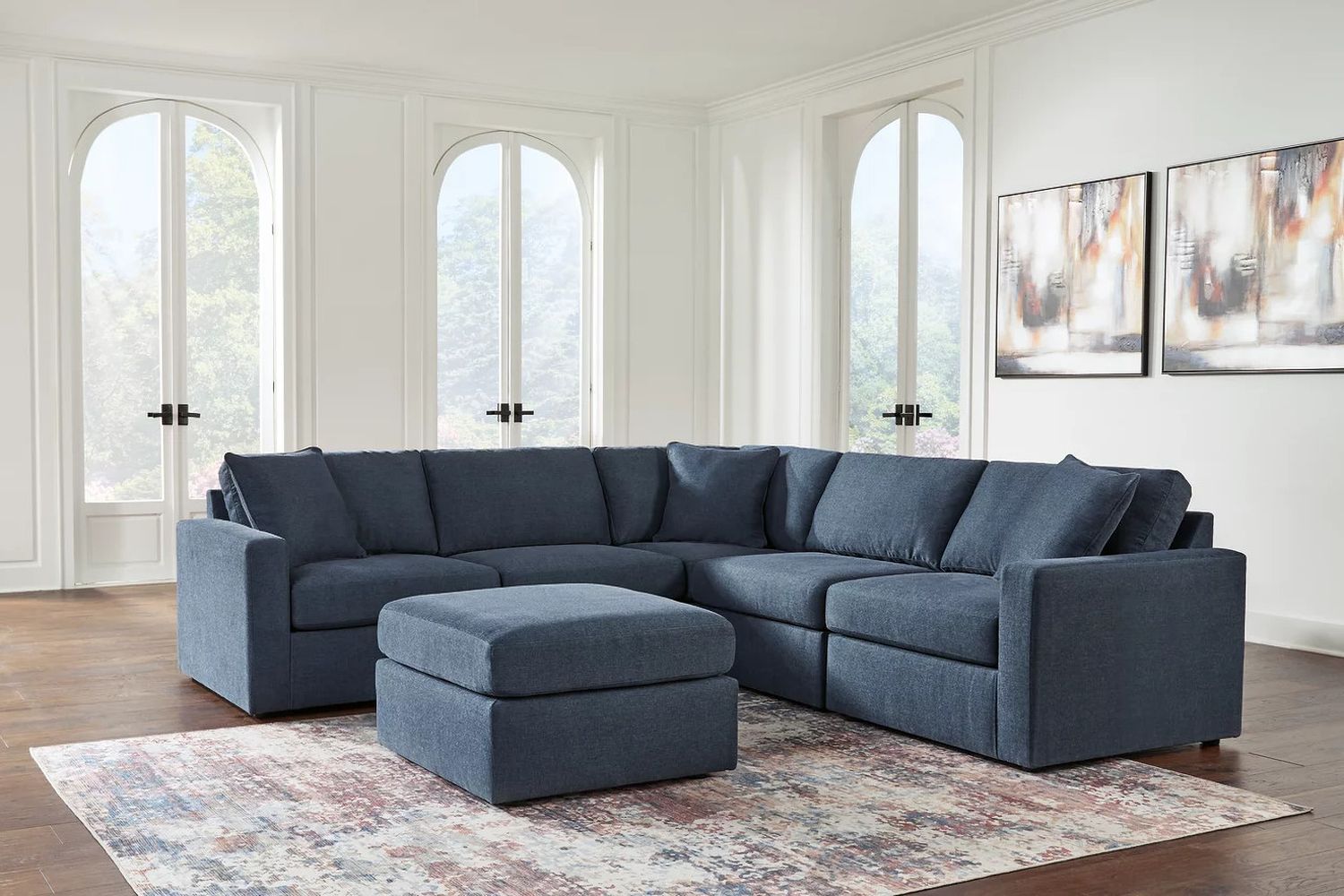 Modmax 5-Piece Sectional and Ottoman In Ink 92121U14