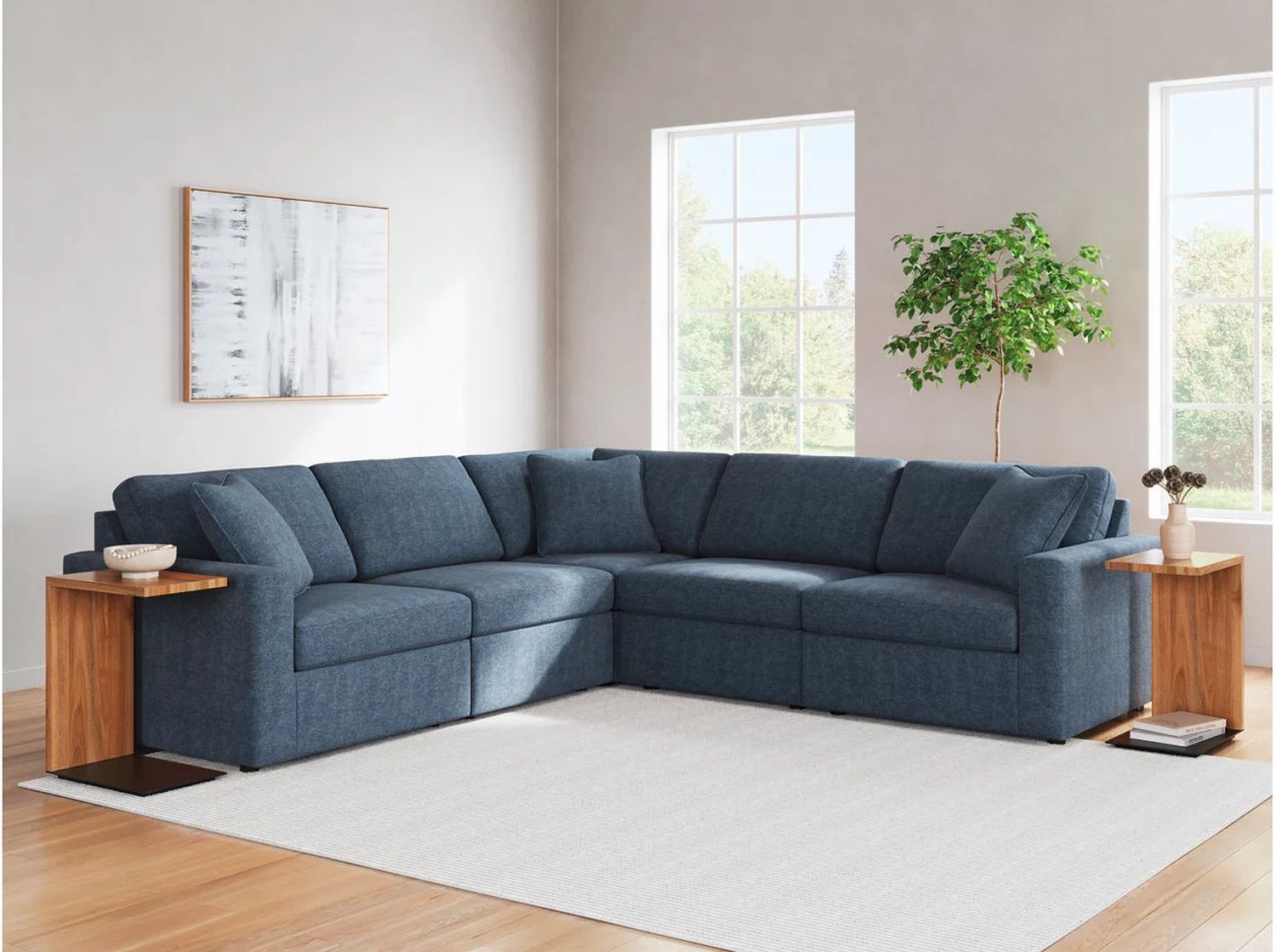 Modmax 5-Piece Sectional and Ottoman In Ink 92121U14