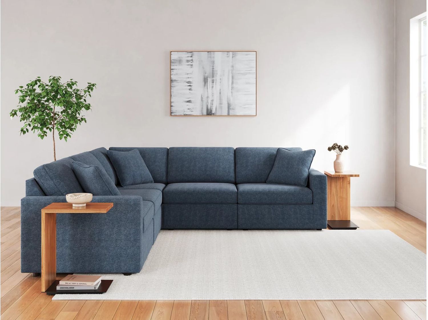 Modmax 5-Piece Sectional and Ottoman In Ink 92121U14