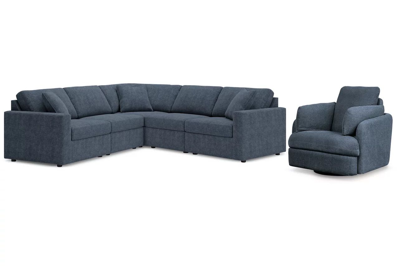 Modmax 5-Piece Sectional and Swivel Glider Recliner In Ink 92121U15