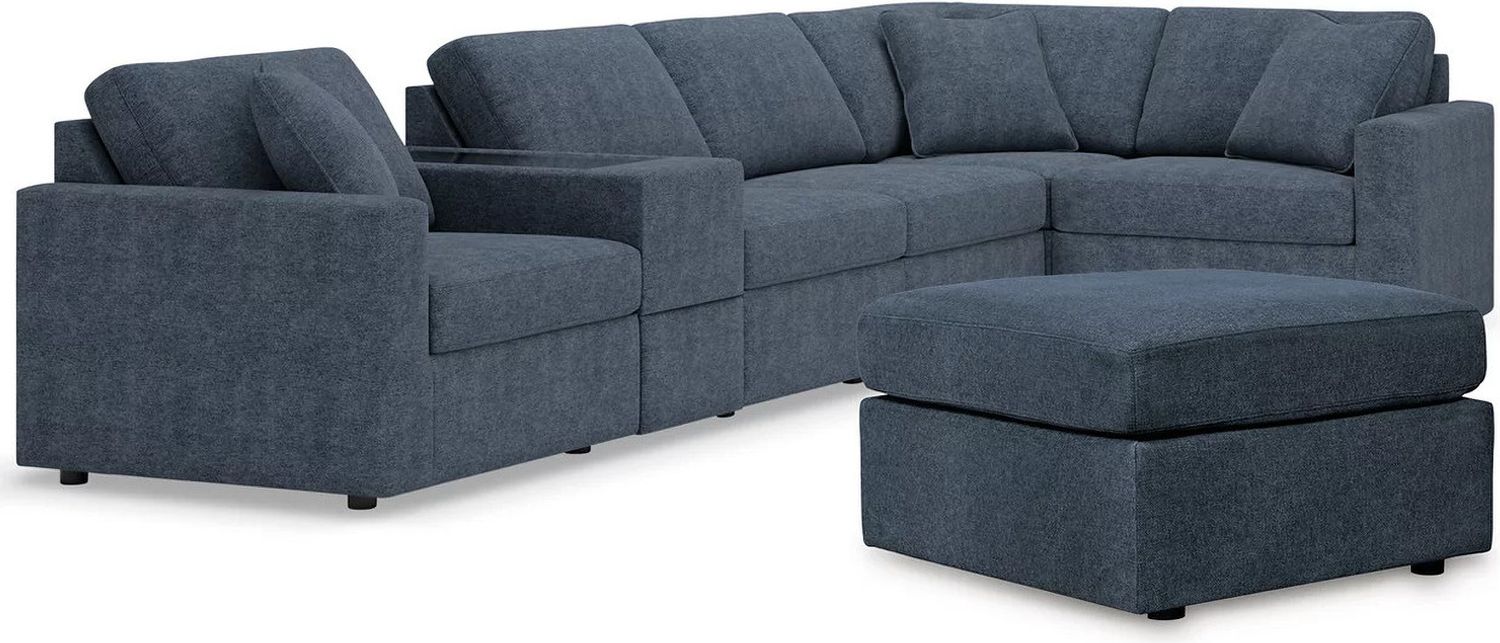 Modmax 6-Piece Sectional and Ottoman with Console In Ink 92121U16