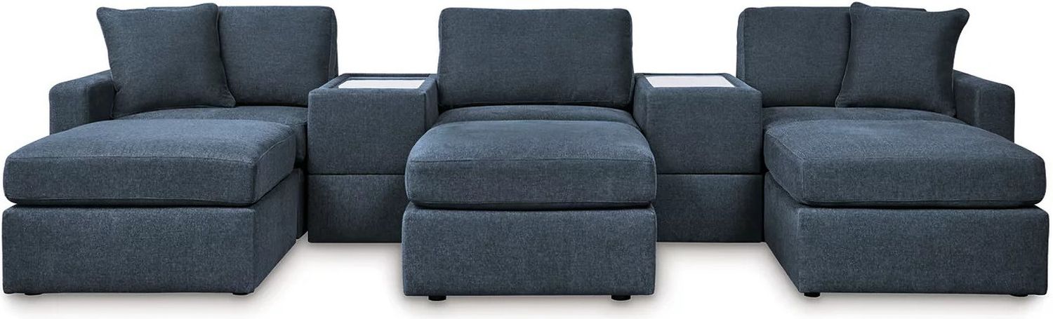 Modmax 5-Piece Sectional and 3 Ottomans In Ink 92121U19