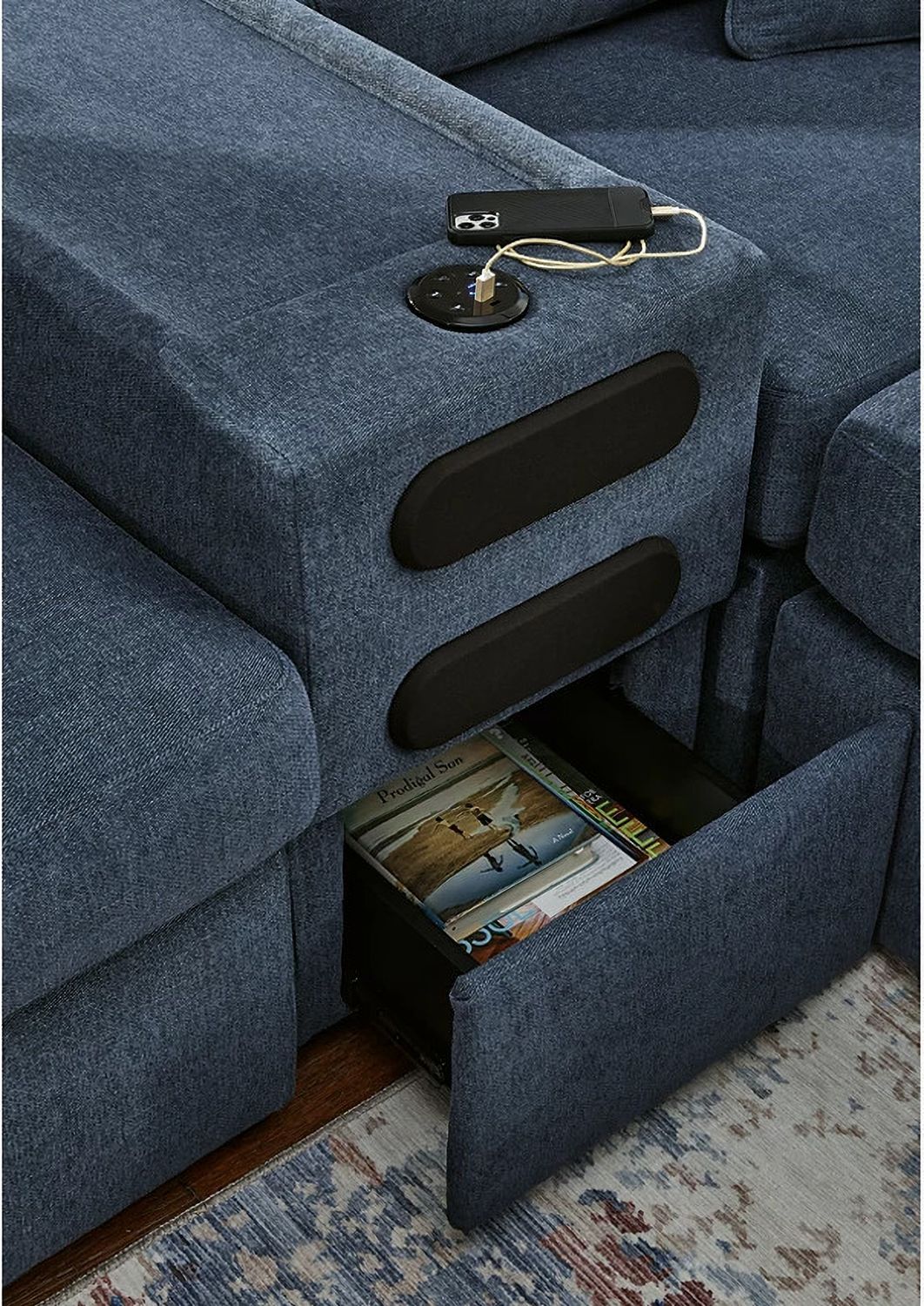 Modmax 5-Piece Sectional with Audio Console and Ottoman In Ink 92121U24