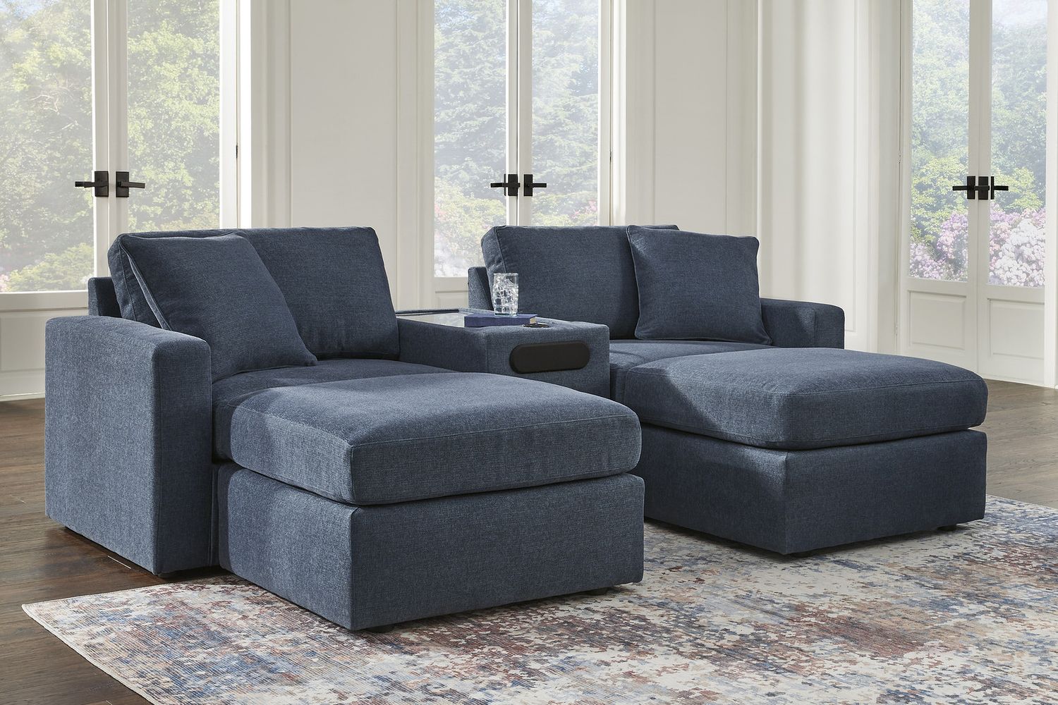 Modmax 3-Piece Sectional and 2 Ottomans In Ink 92121U26