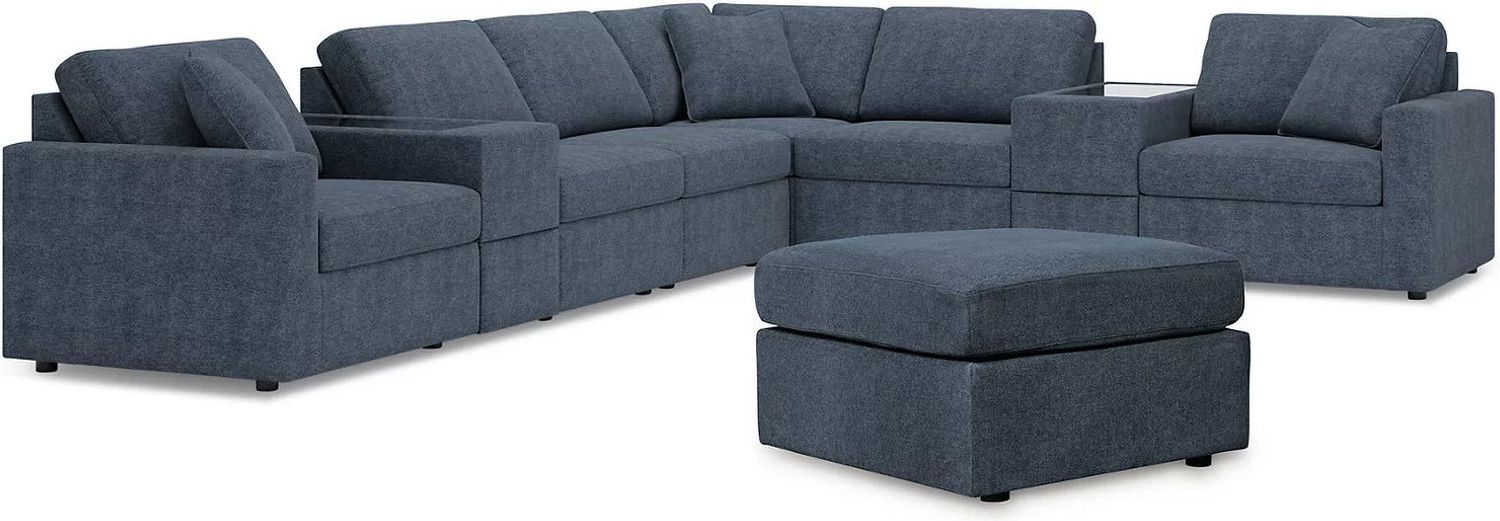 Modmax 8-Piece Sectional and Ottoman In Ink 92121U3