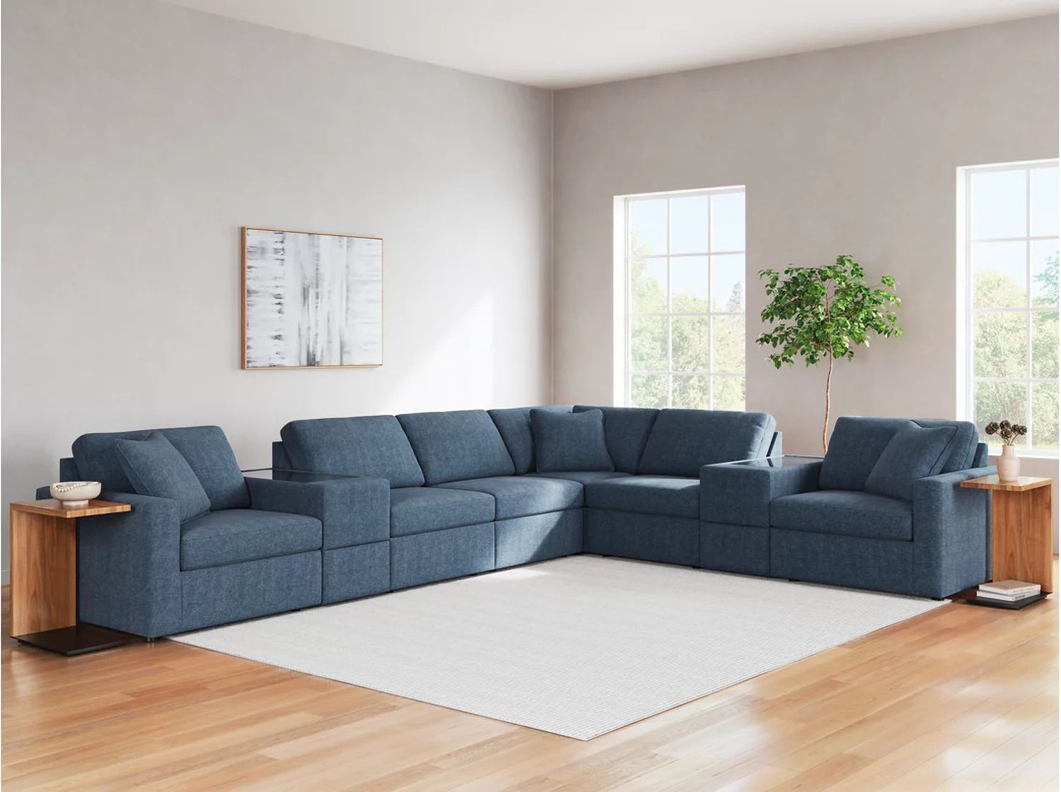Modmax 8-Piece Sectional and Ottoman In Ink 92121U3