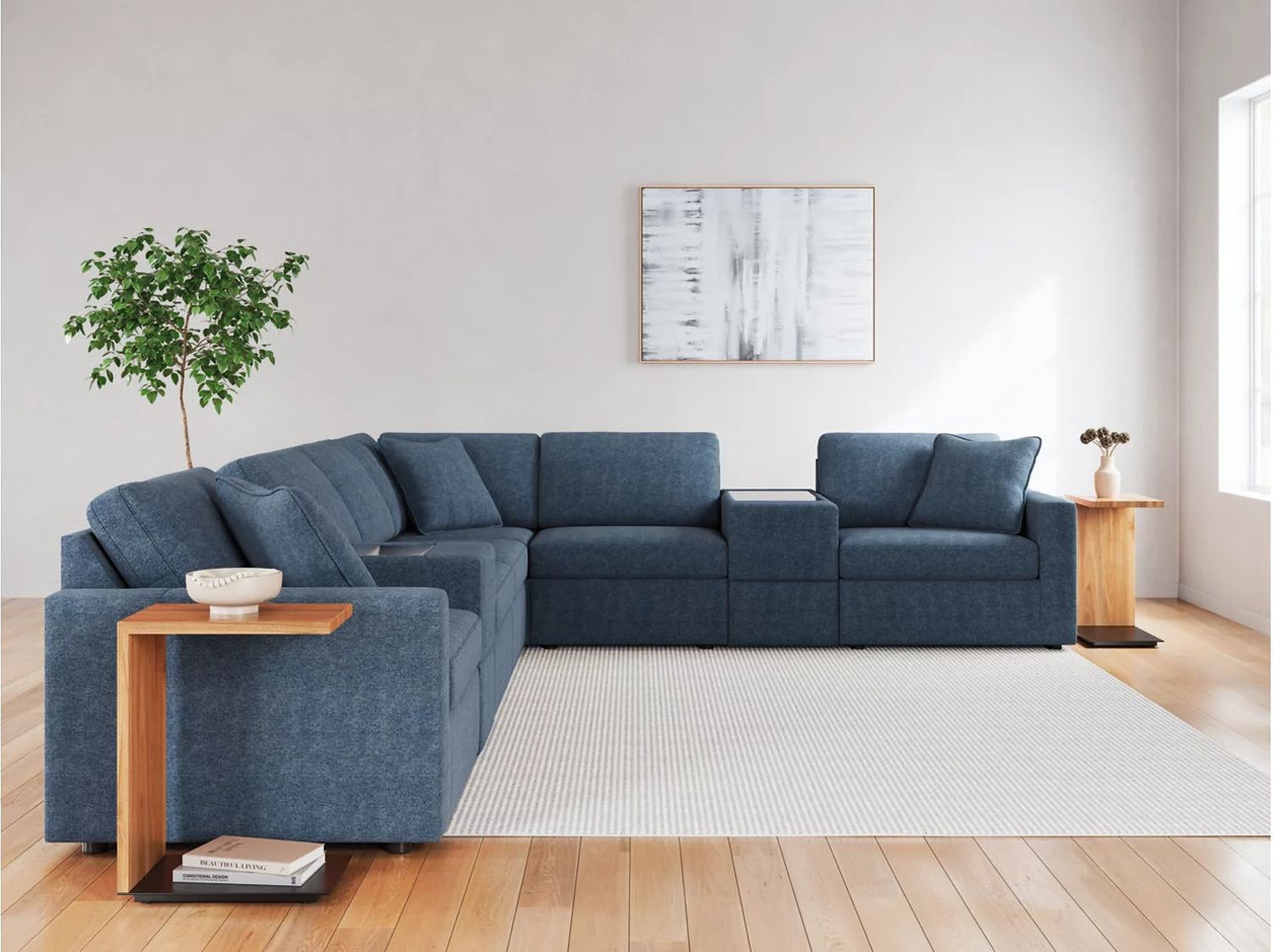 Modmax 8-Piece Sectional and Ottoman In Ink 92121U3