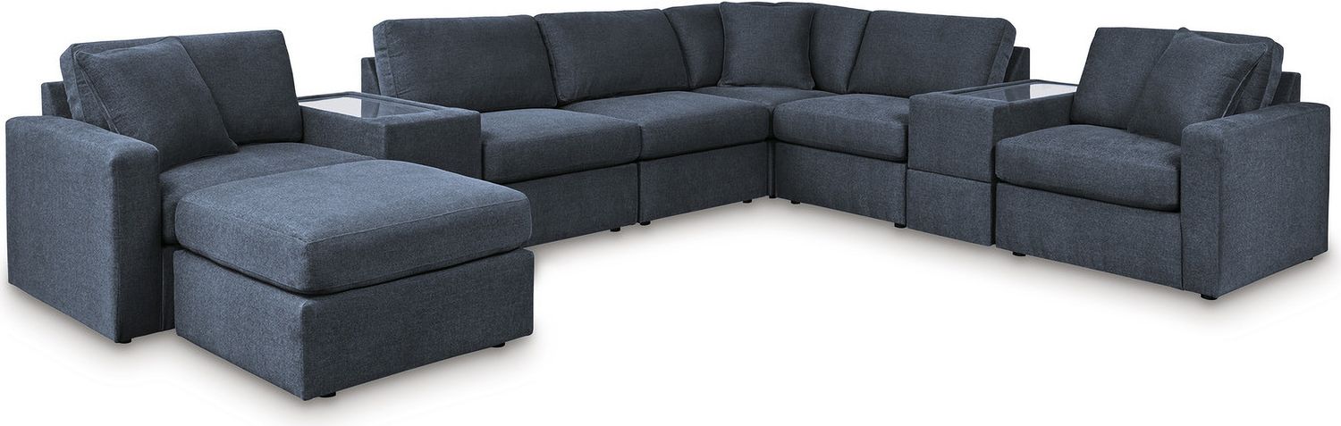 Modmax 8-Piece Sectional and Ottoman In Ink 92121U3