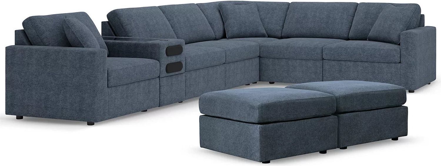 Modmax 6-Piece Sectional and 2 Ottomans In Ink 92121U8