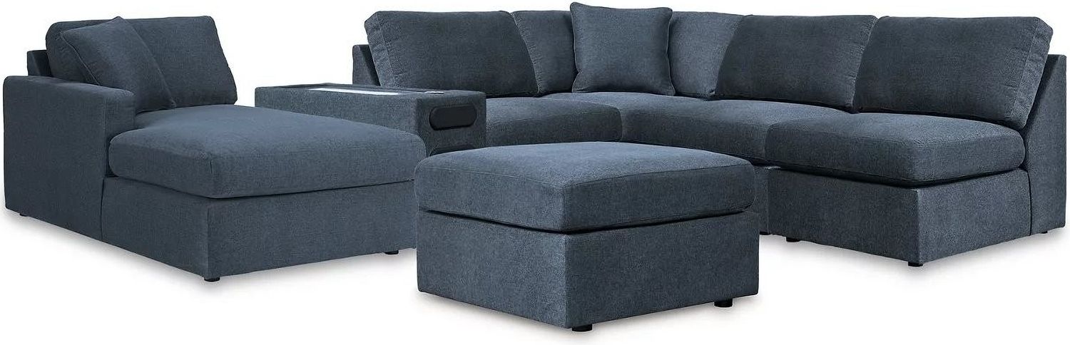 Modmax 6-Piece RAF Sectional with Audio Console and Ottoman In Ink 92121U9