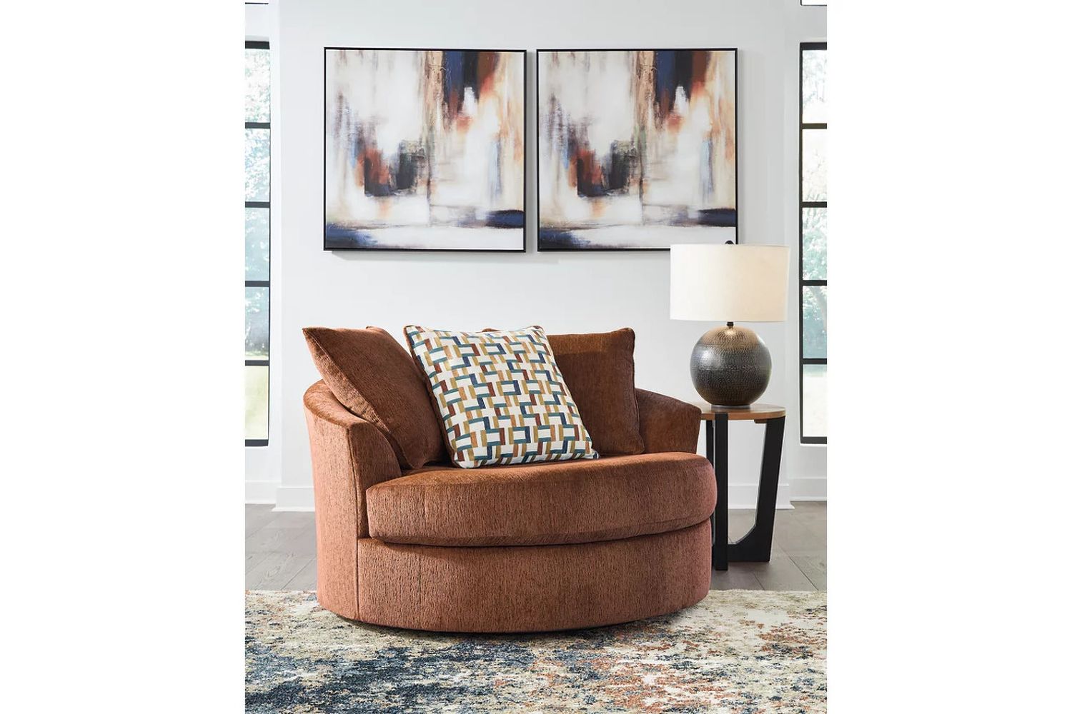 Laylabrook Oversized Swivel Accent Chair In Spice 9220421