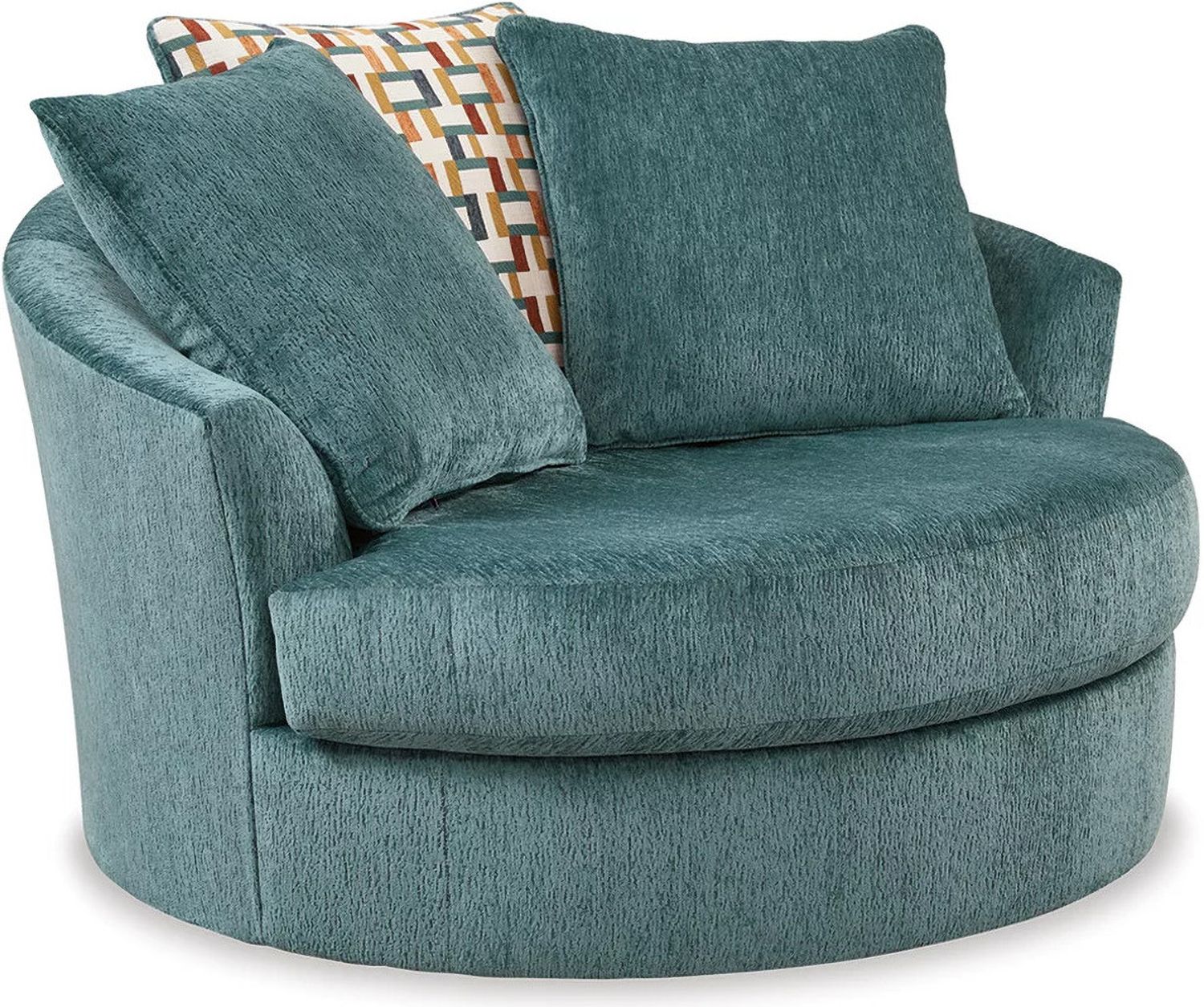 Laylabrook Oversized Swivel Accent Chair In Teal 9220621