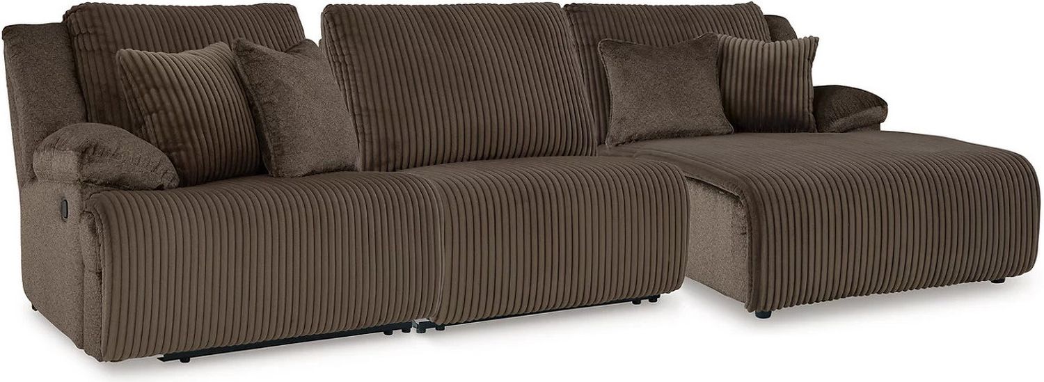 Top Tier 3-Piece RAF Sofa Chaise Sectional In Chocolate 92705S10
