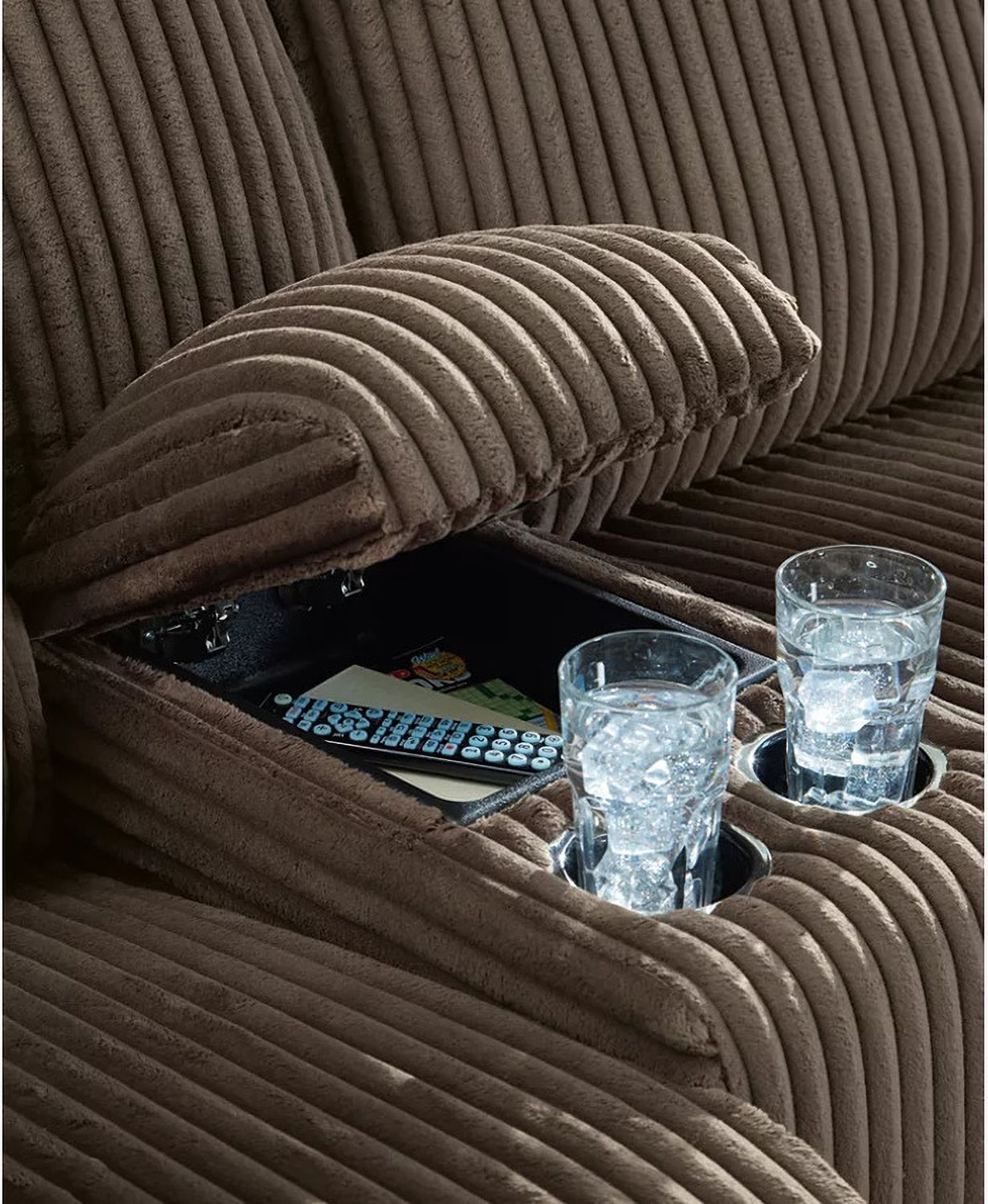 Top Tier 4-Piece Reclining Sectional with Chaise In Chocolate 92705S12