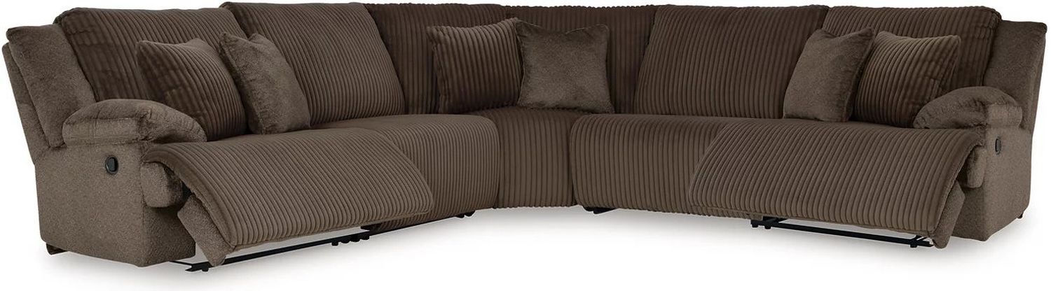 Top Tier 5-Piece Reclining Sectional In Chocolate 92705S3
