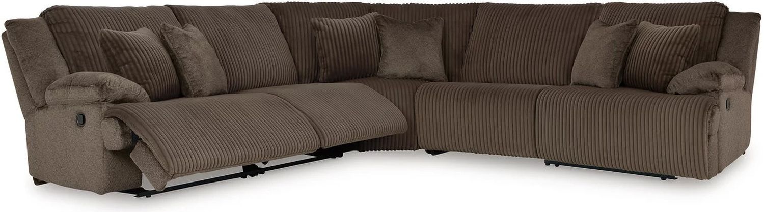 Top Tier 5-Piece Reclining Sectional In Chocolate 92705S3