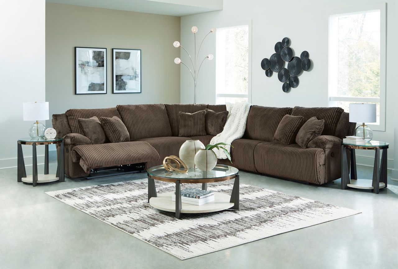 Top Tier 5-Piece Reclining Sectional In Chocolate 92705S3