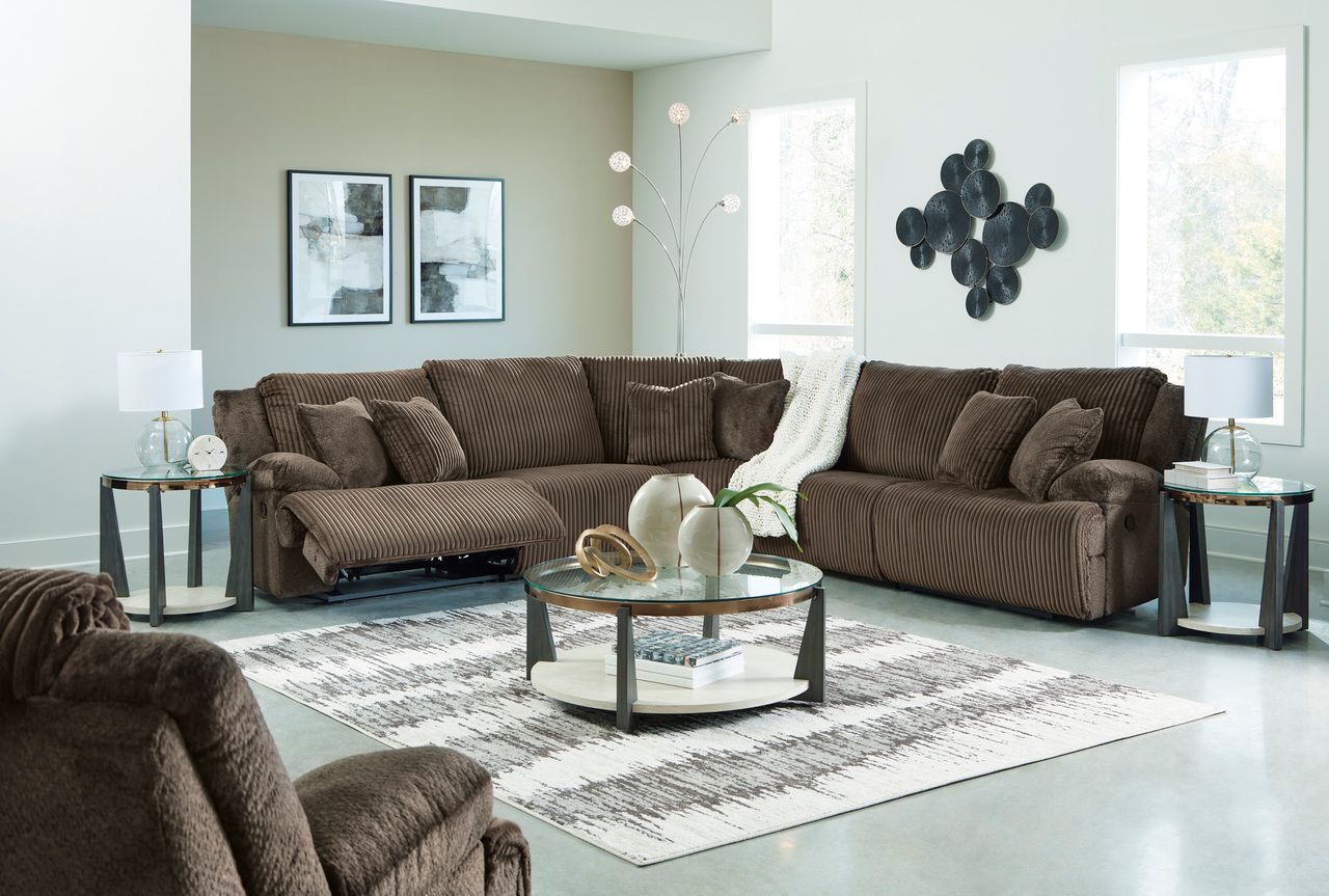 Top Tier 5-Piece Reclining Sectional In Chocolate 92705S3