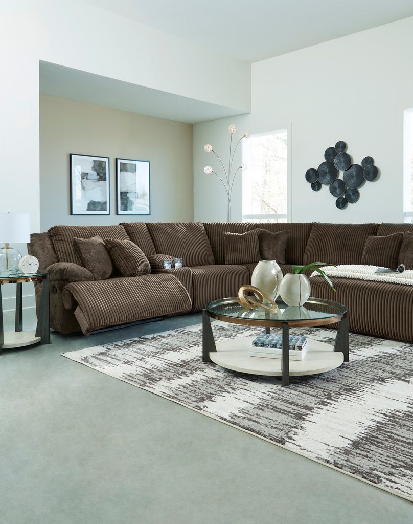 Top Tier 3-Piece Reclining Sectional Sofa with Chaise In Chocolate 92705S4