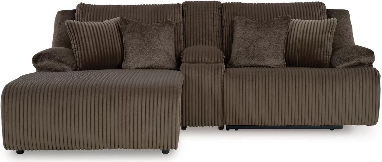 Top Tier 3-Piece Reclining Sectional Sofa with Chaise In Chocolate 92705S5