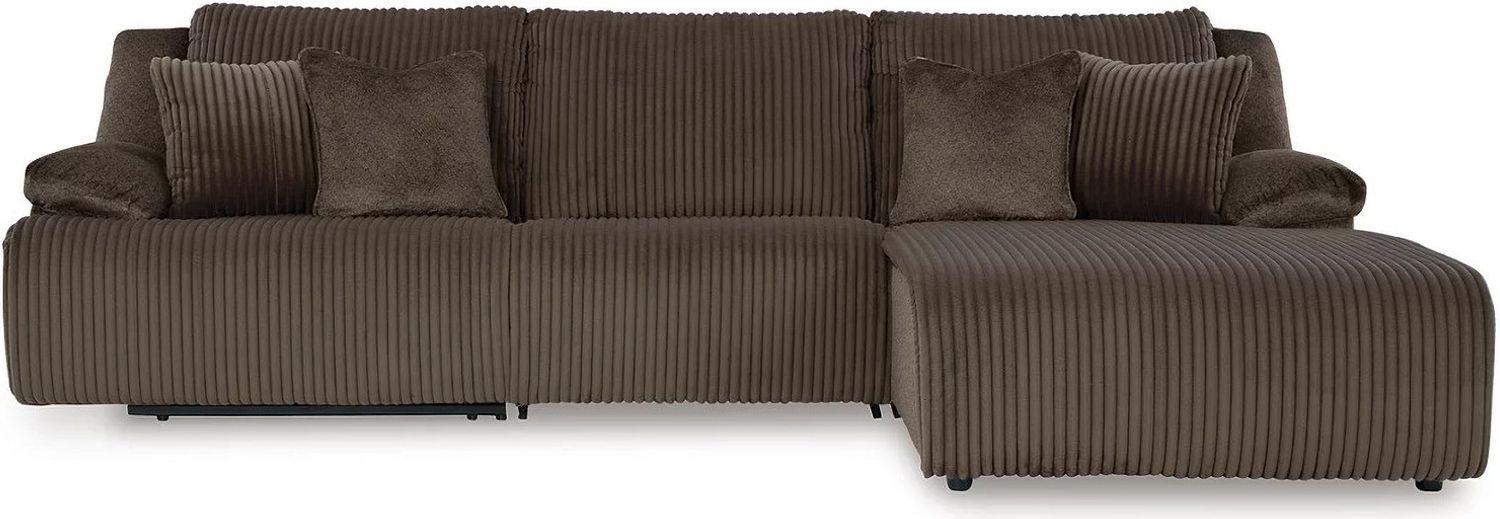 Top Tier 3-Piece Sectional Sofa Chaise In Chocolate 92705S6