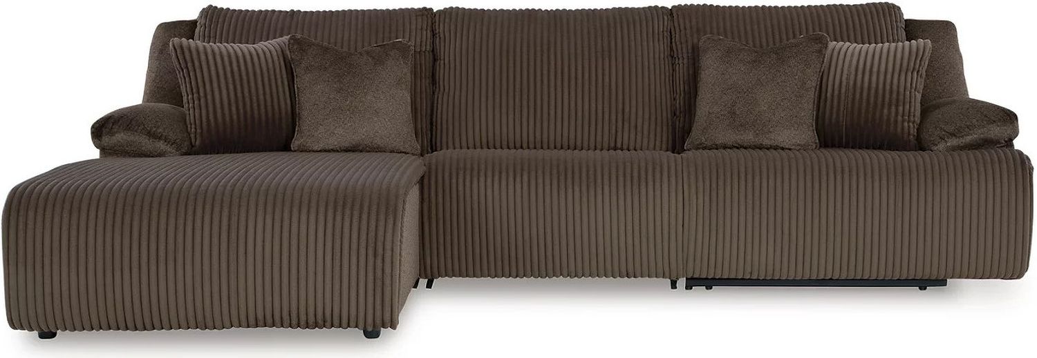 Top Tier 3-Piece Sectional Sofa Chaise In Chocolate 92705S7