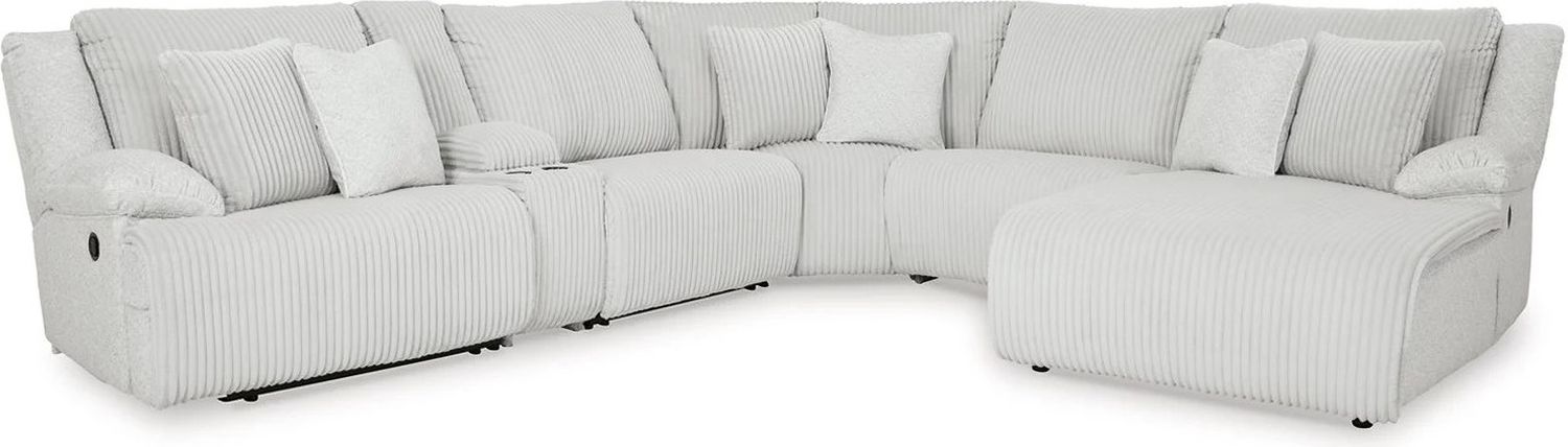 Top Tier 6-Piece RAF Reclining Sectional with Chaise In Alloy 92706S1