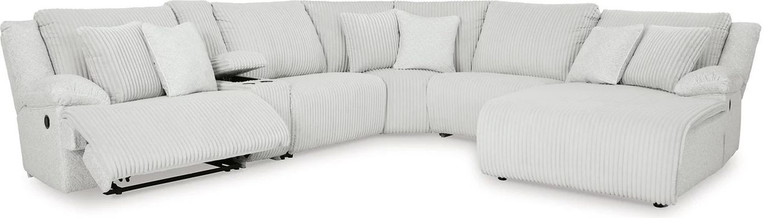 Top Tier 6-Piece RAF Reclining Sectional with Chaise In Alloy 92706S1