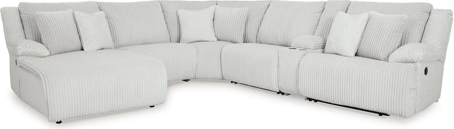 Top Tier 6-Piece LAF Reclining Sectional with Chaise In Alloy 92706S2