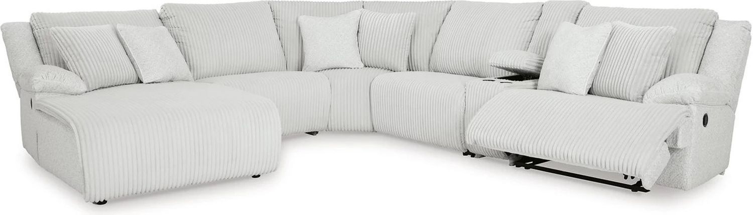 Top Tier 6-Piece LAF Reclining Sectional with Chaise In Alloy 92706S2