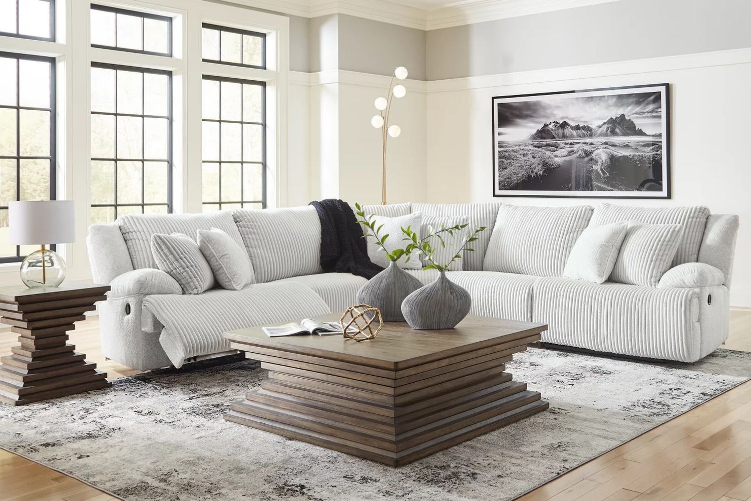Top Tier 5-Piece Reclining Sectional In Alloy 92706S3