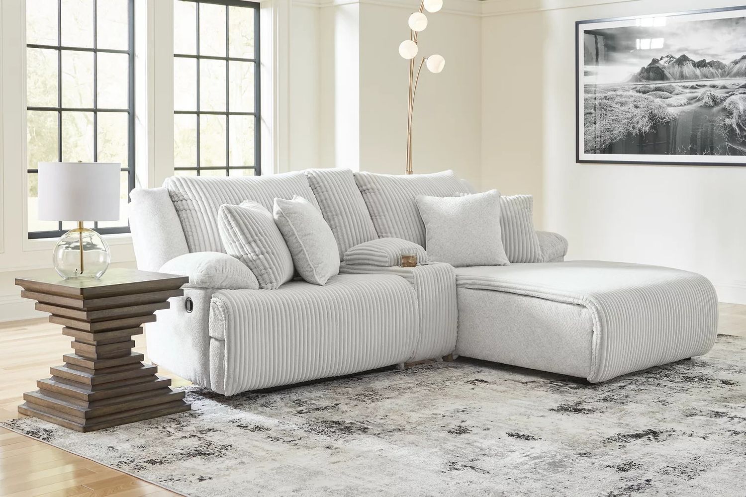 Top Tier 3-Piece RAF Reclining Sectional Sofa with Chaise In Alloy 92706S4
