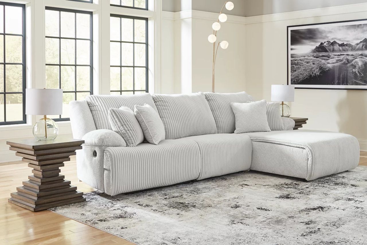 Top Tier 3-Piece Sectional Sofa Chaise In Alloy 92706S6