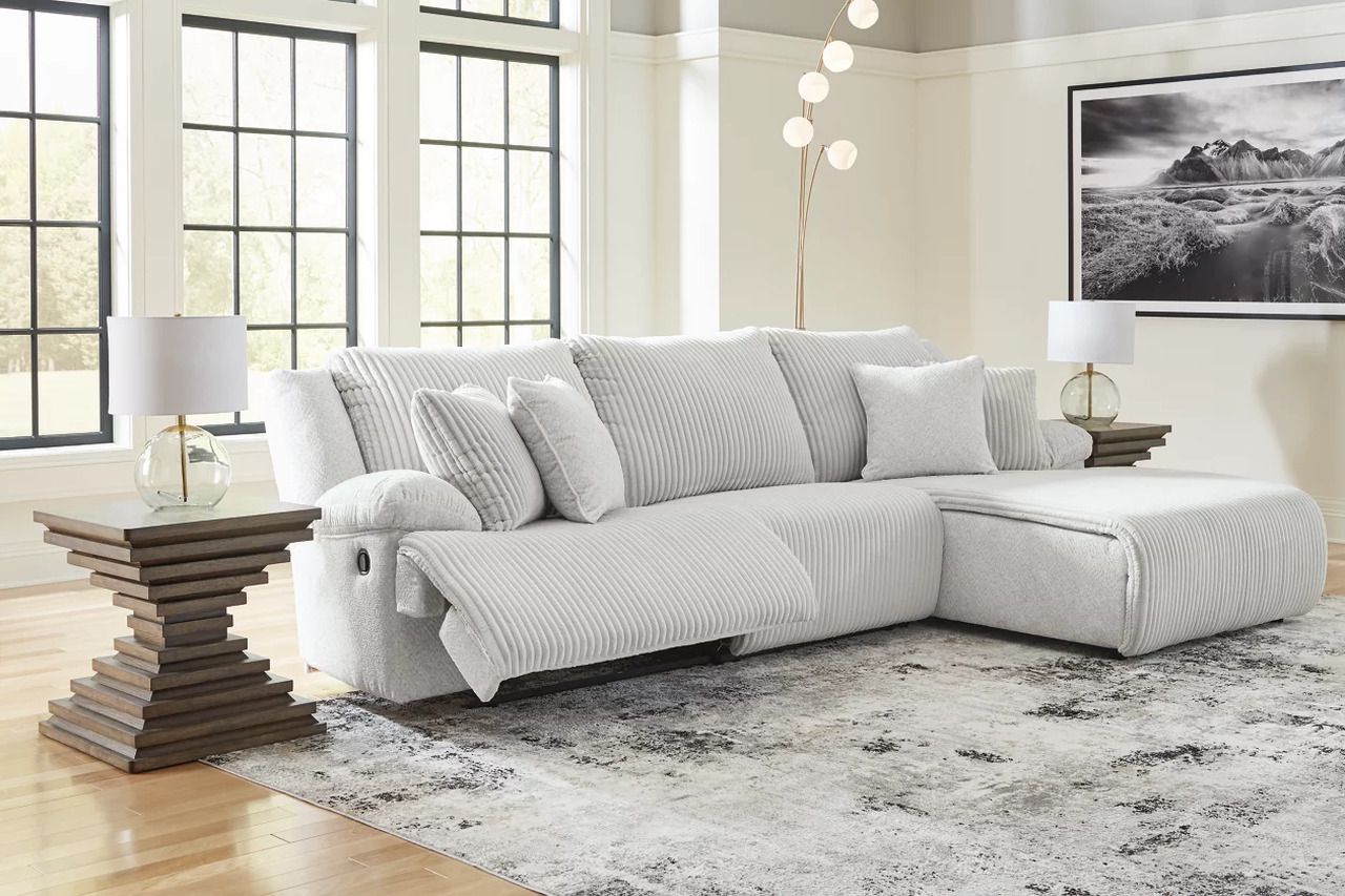 Top Tier 3-Piece Sectional Sofa Chaise In Alloy 92706S6