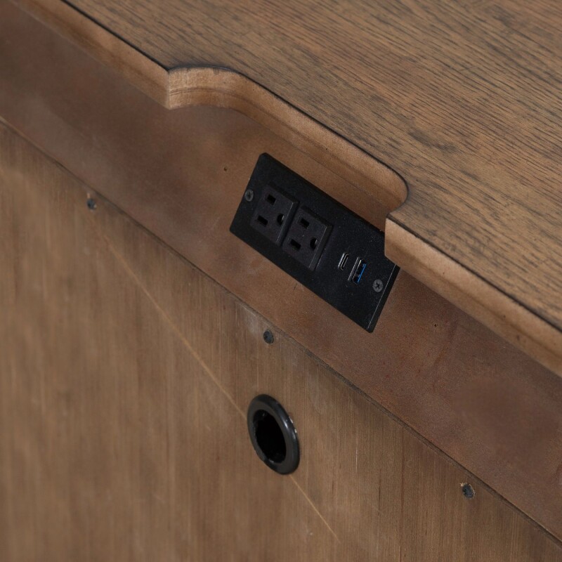 Carolina Park 2 Door Bedside Chest w/ Charging Station 930BR62