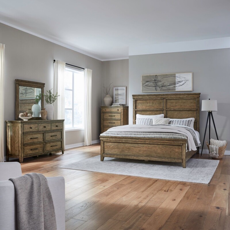 Carolina Park Queen Panel Bed, Dresser & Mirror, Chest 930BRQPBDMC