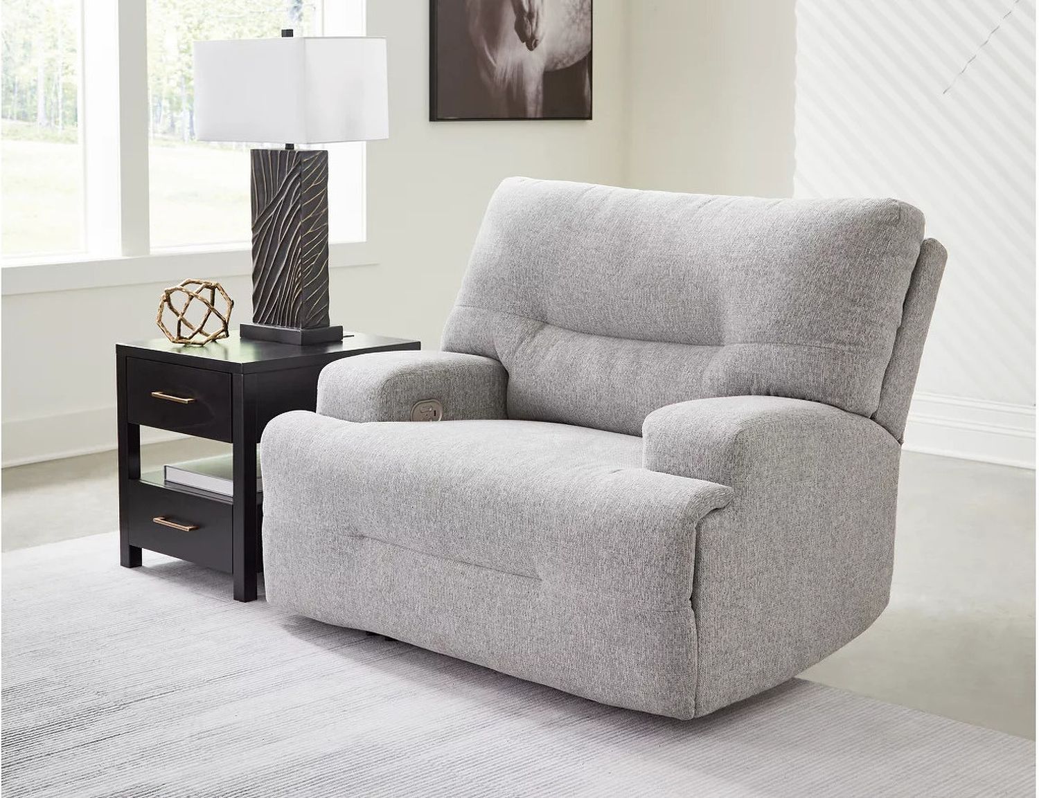 Acklen Place Oversized Power Recliner In Pewter 9360582