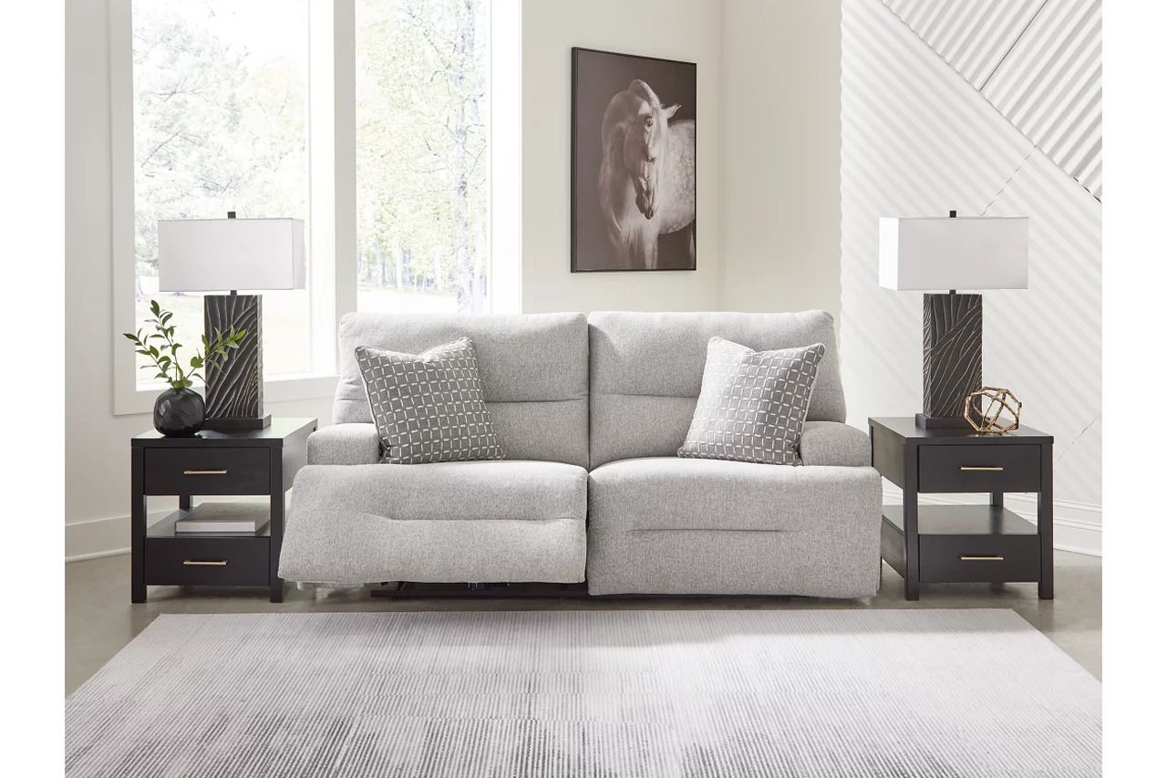 Acklen Place 7-Piece Power Sectional Reclining Sofa with Storage Console In Pewter 93605S20
