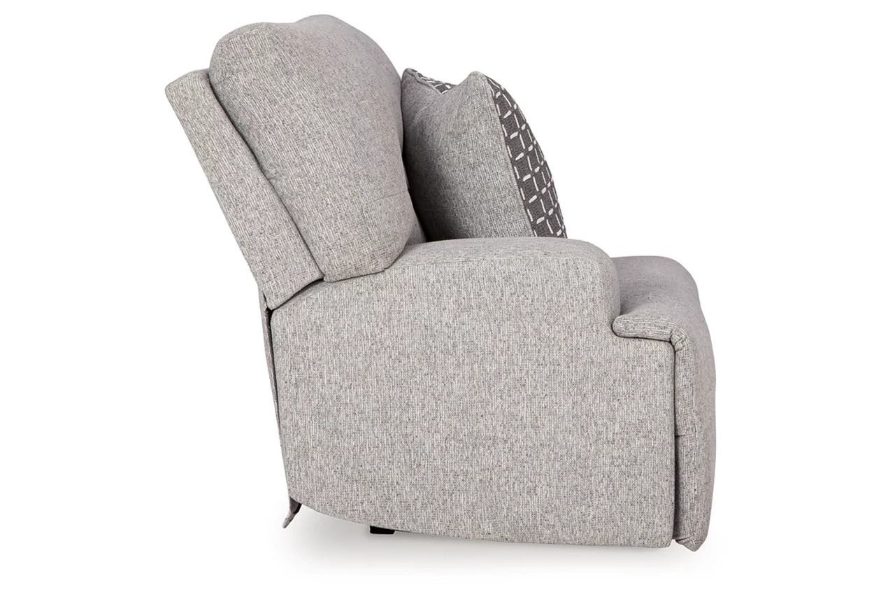 Acklen Place 7-Piece Power Sectional Reclining Sofa with Storage Console In Pewter 93605S20