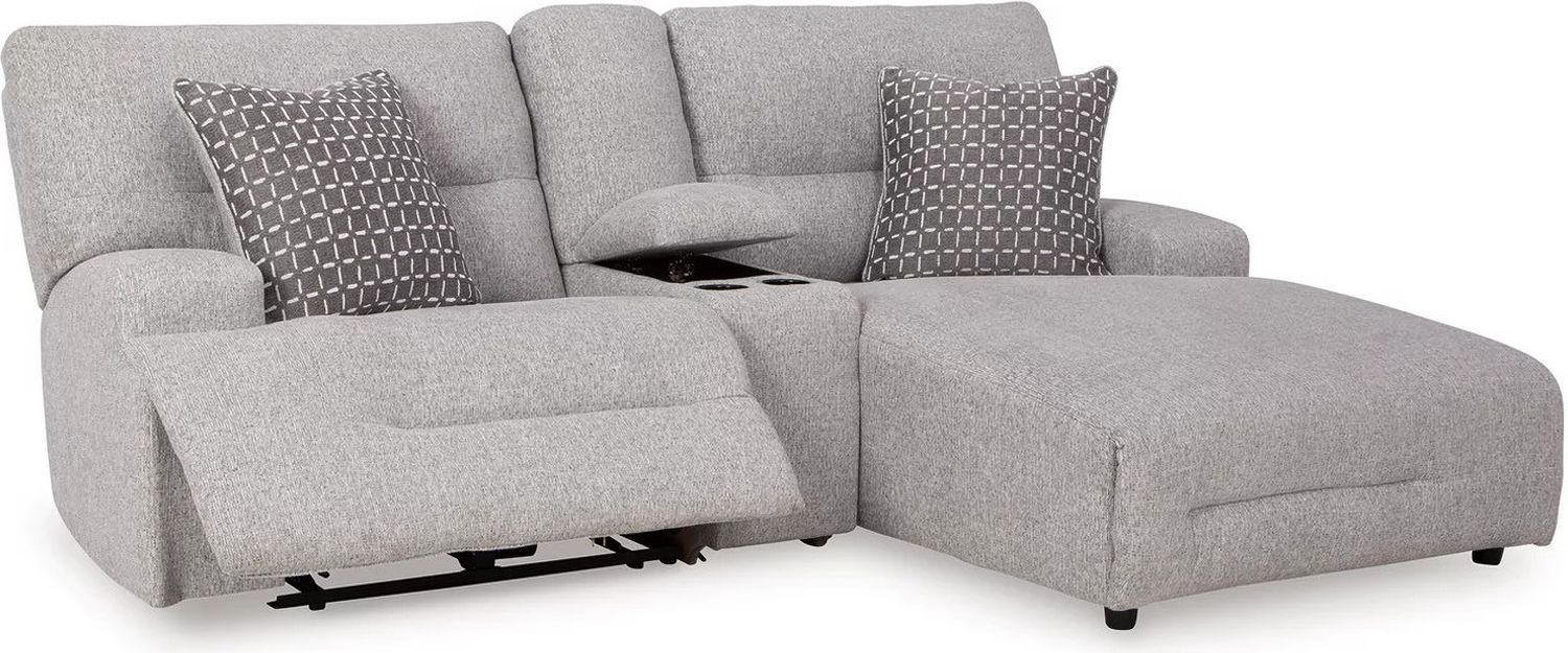 Acklen Place 3-Piece RAF Power Reclining Sectional Sofa with Chaise In Pewter 93605S4