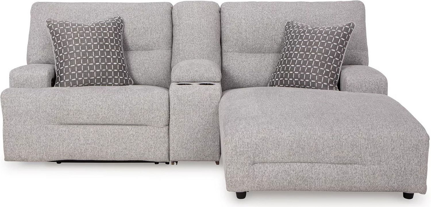 Acklen Place 3-Piece RAF Power Reclining Sectional Sofa with Chaise In Pewter 93605S4
